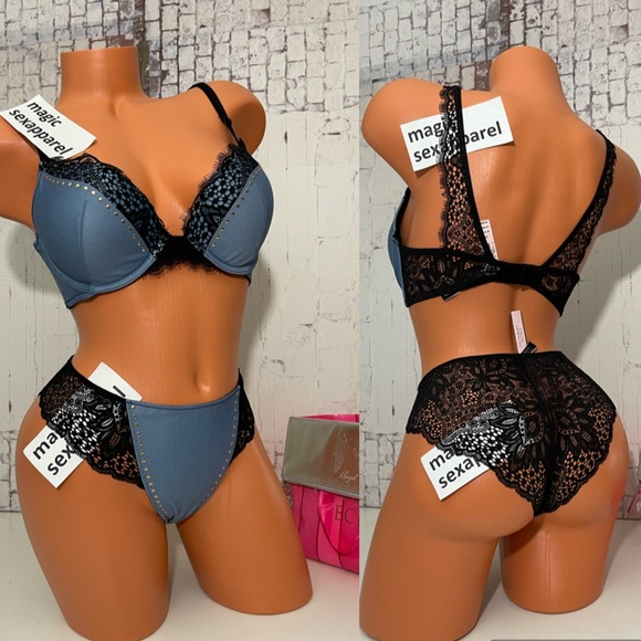 Victoria's Secret Other - VS 34C BRA L PANTY SET VERY SEXY STUDDED DENIM